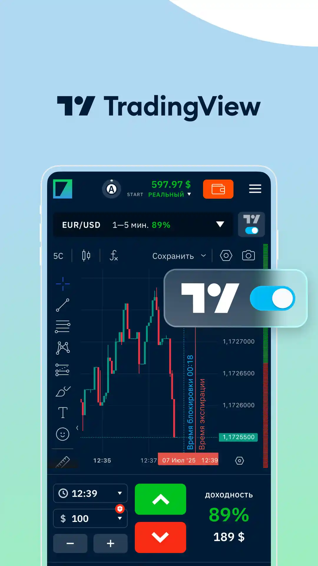 Интеграция Binarium с TradingView — продвинутые графики и индикаторы в мобильном приложении