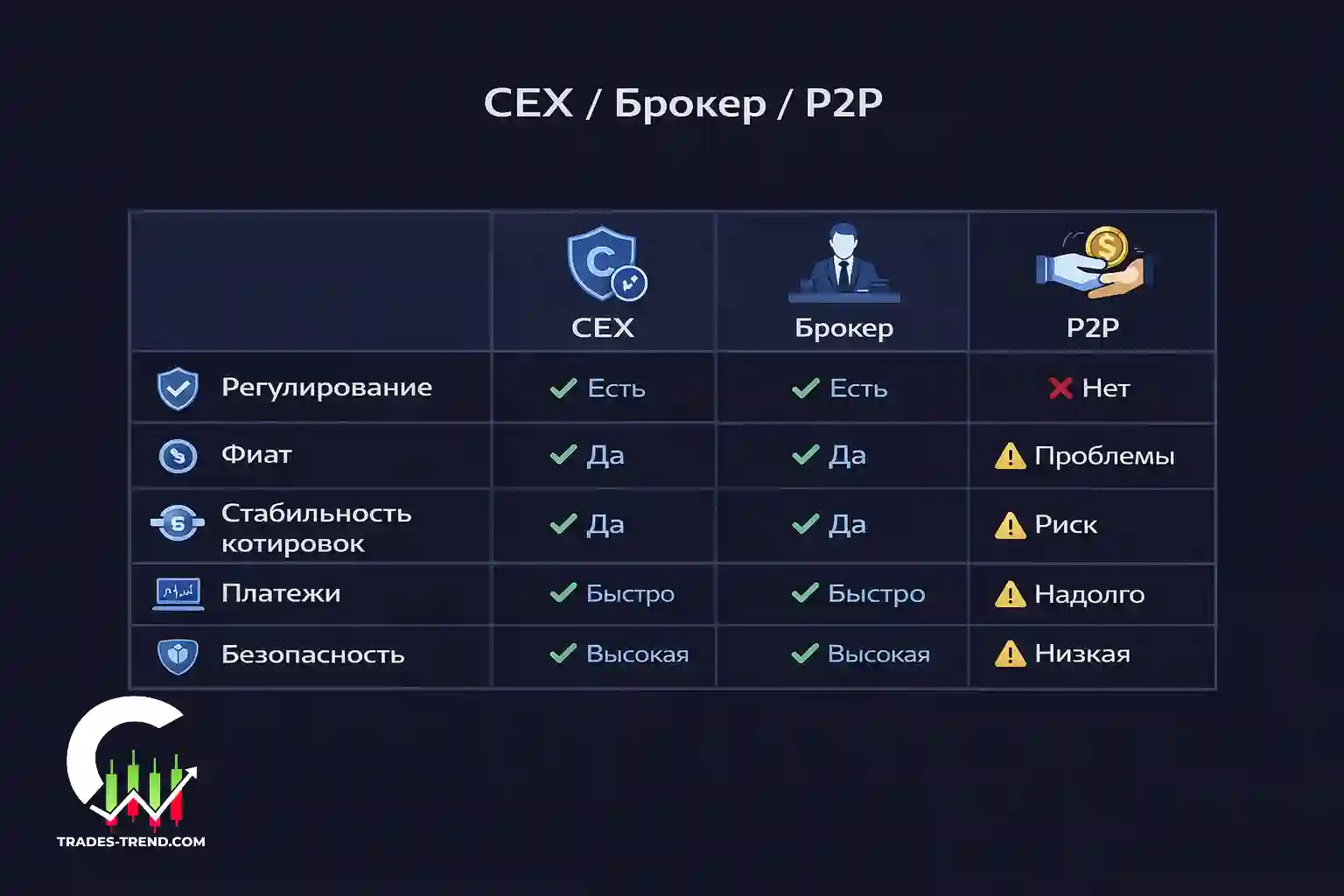 Посредник при сделках на криптобирже - особенности работы