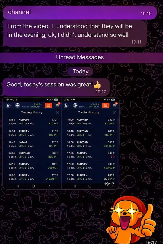 Screenshot of a reader’s trading result — review 5