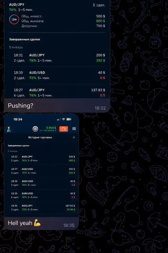 Screenshot of a reader’s trading result — review 7