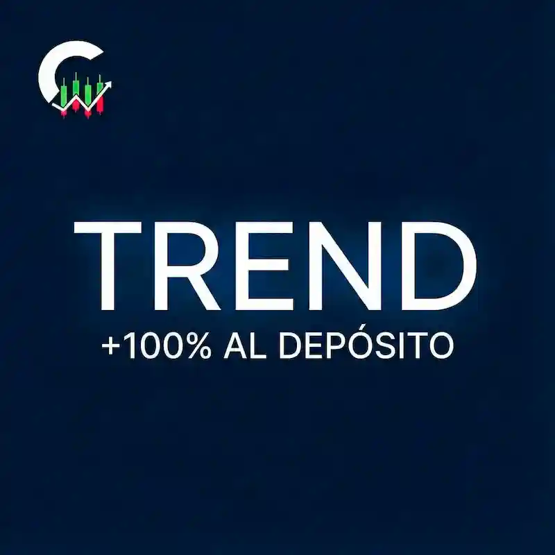 Banner con el código TREND y el bono al depósito en Binarium