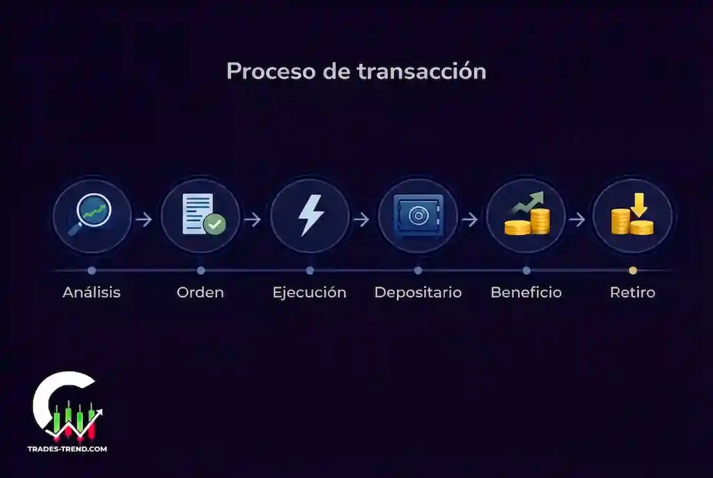 Cómo se ejecutan operaciones a través de un bróker: proceso paso a paso