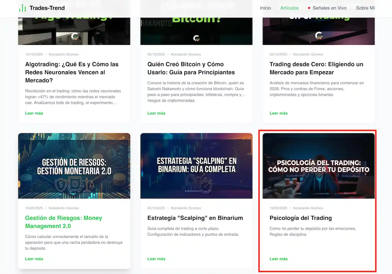 Psicología del trading: control emocional y disciplina