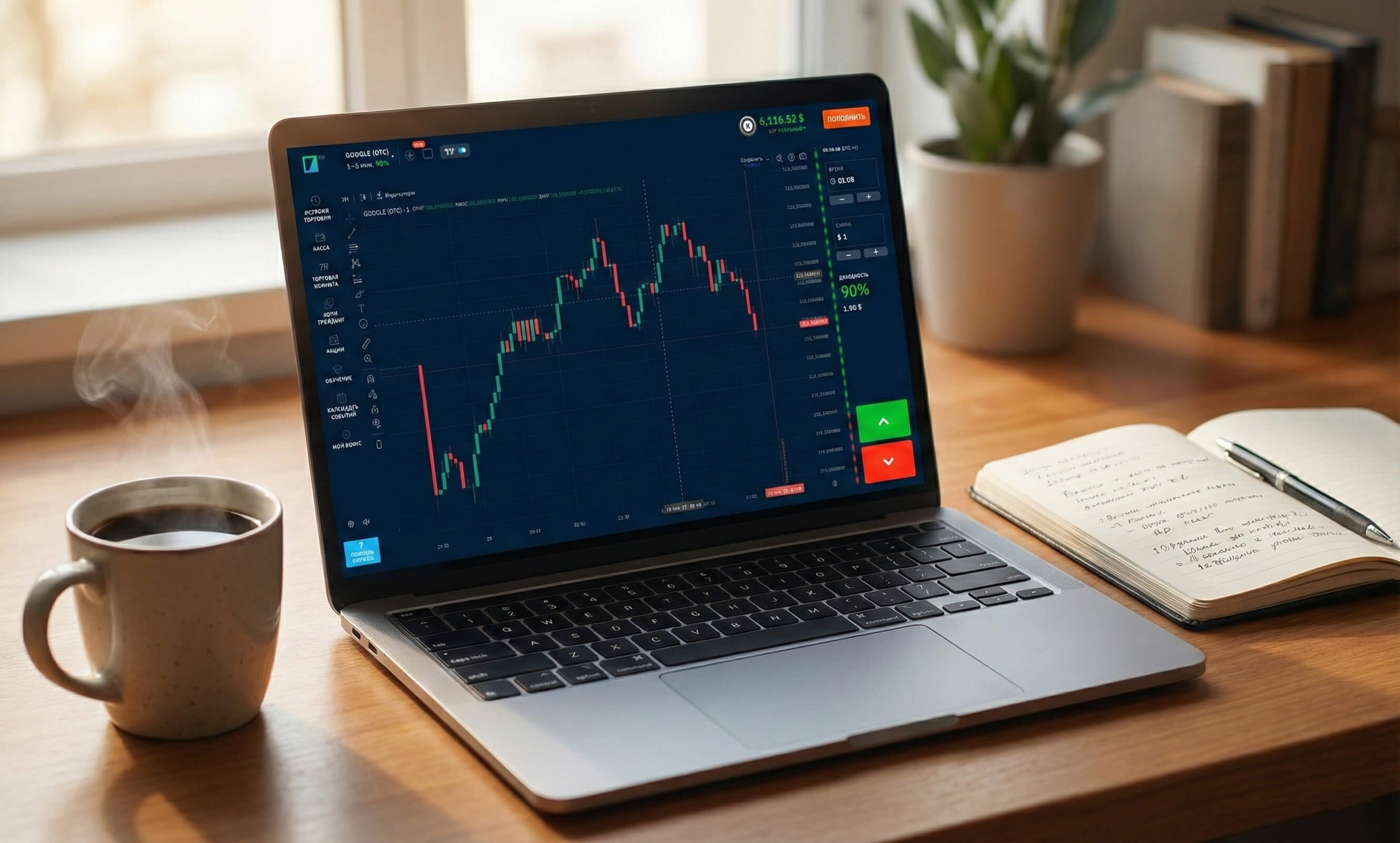 Комфортное рабочее место трейдера для спокойной торговли